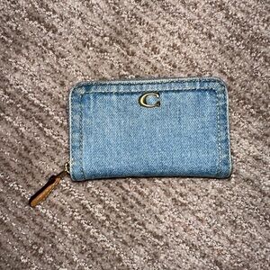 *** SOLD *** Coach Blue Denim Card Holder with Gold Detail